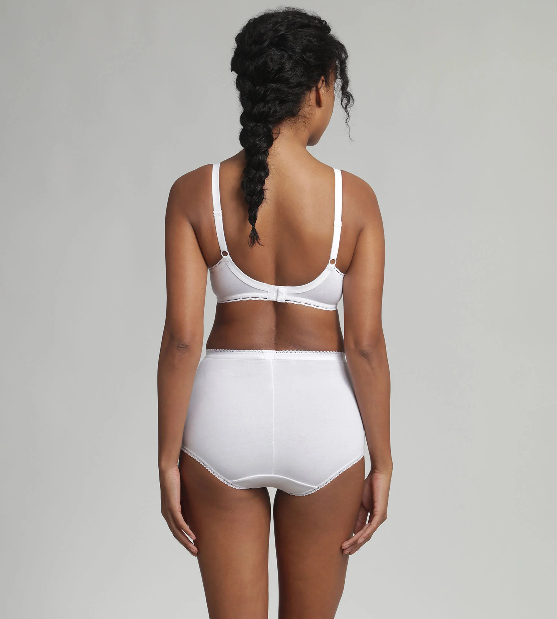 Lot de 3 culottes taille haute blanches Coton & Dentelle - Image 4