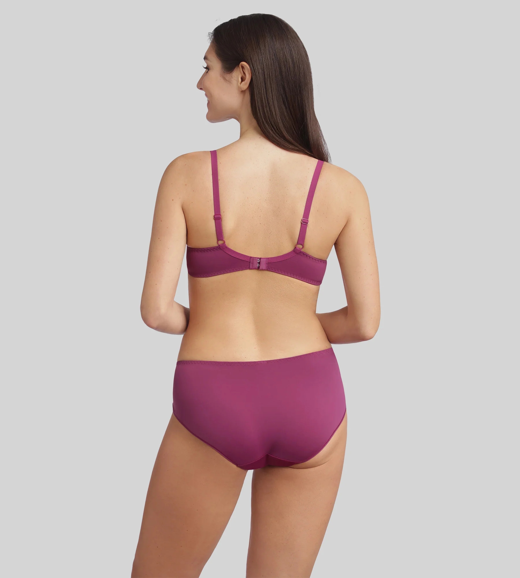 Soutien-gorge emboîtant avec armatures violet imperial Essential Elegance Broderie - Image 4
