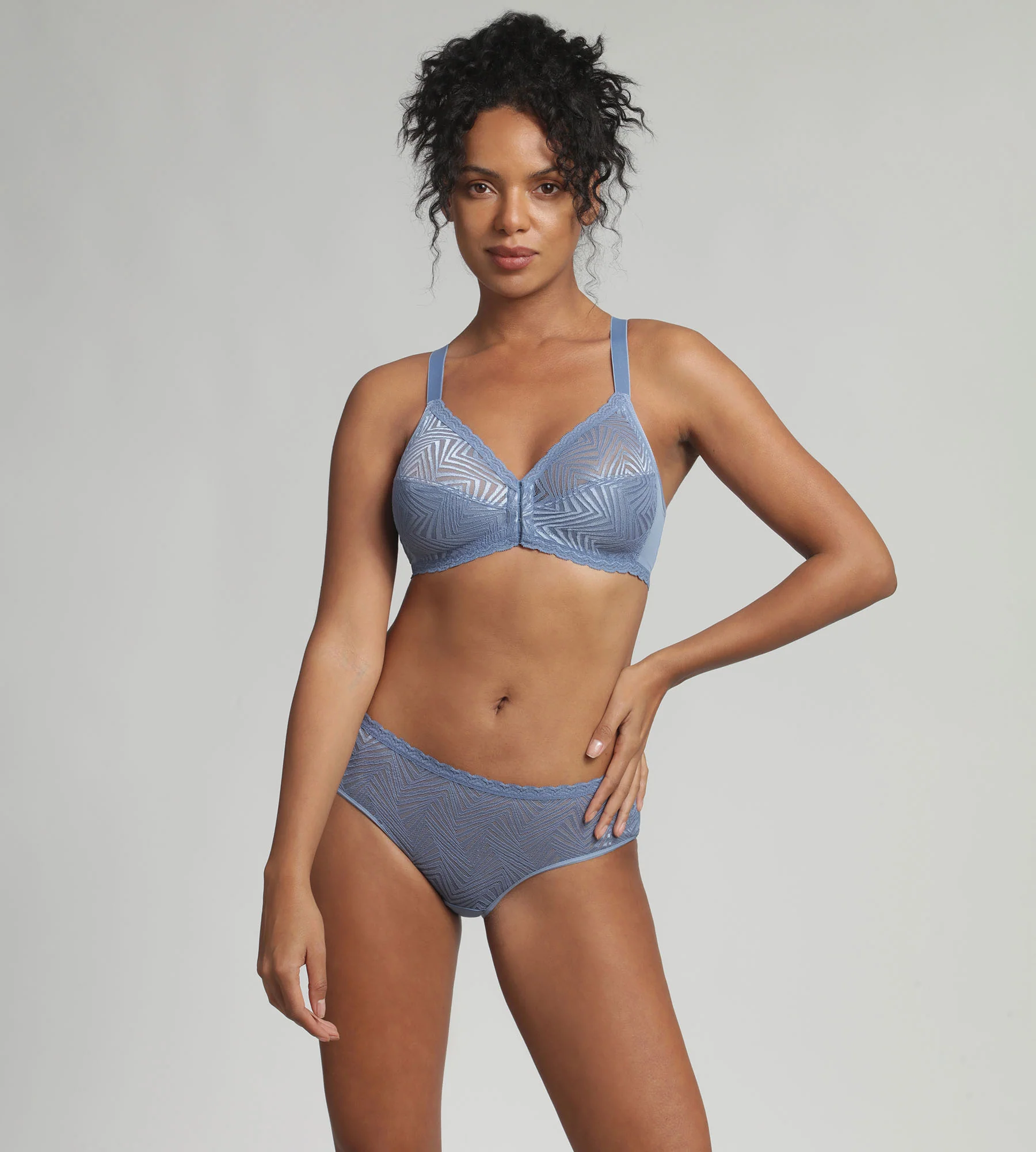 Soutien-gorge ouverture devant emboîtant bleu océan sans armatures Ideal Posture - Image 3