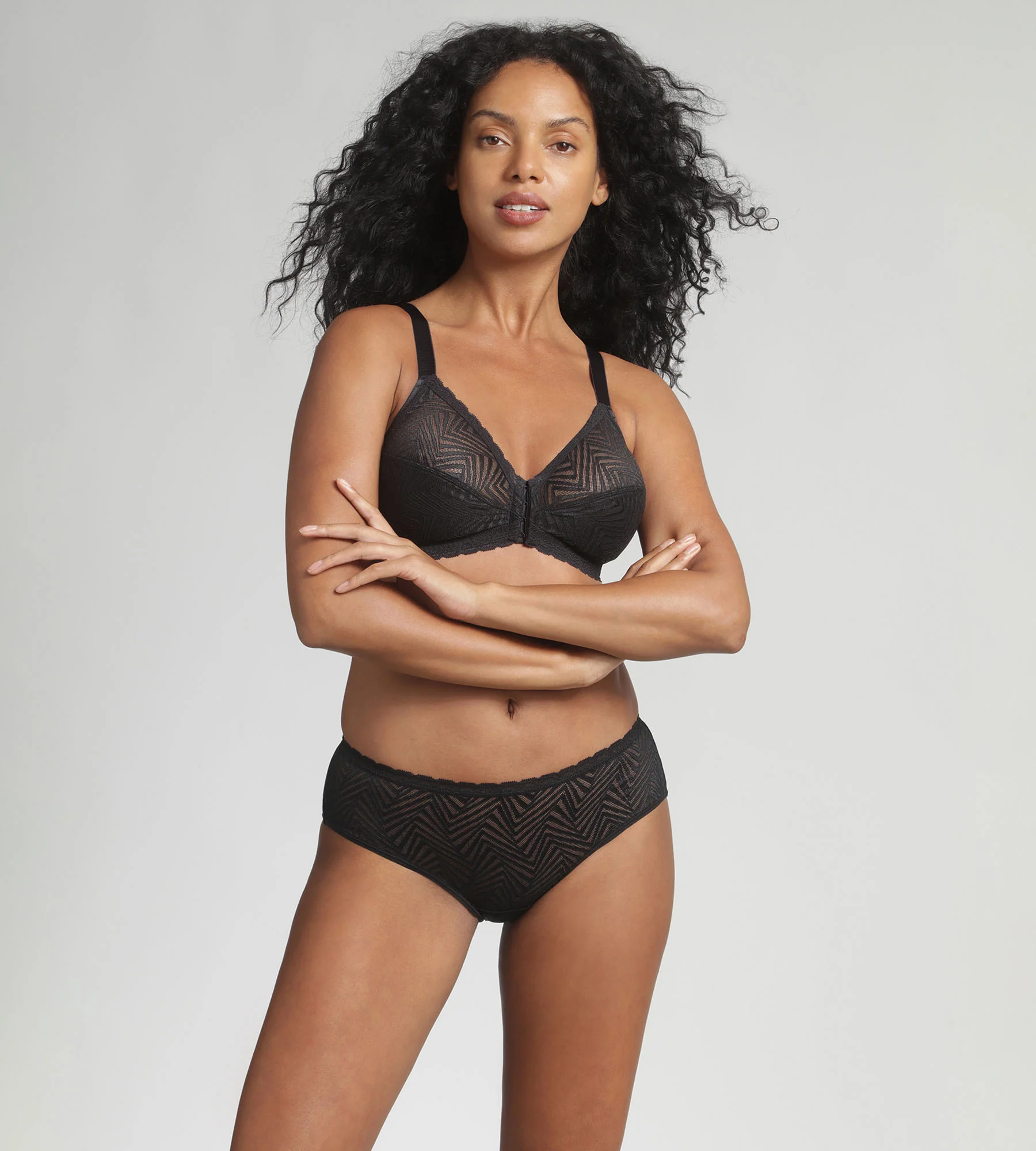 Soutien-gorge ouverture devant noir sans armatures Ideal Posture - Image 3