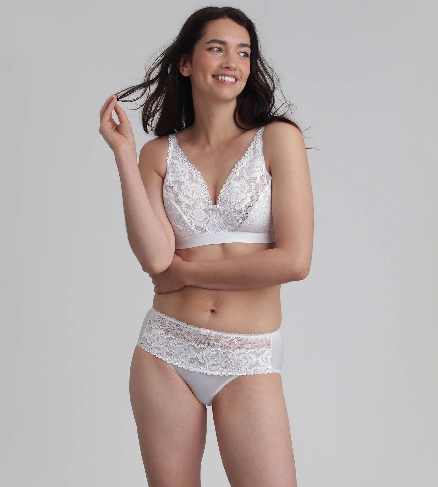 Soutien-gorge sans armatures blanc Flower Elegance Recyclé - Image 3