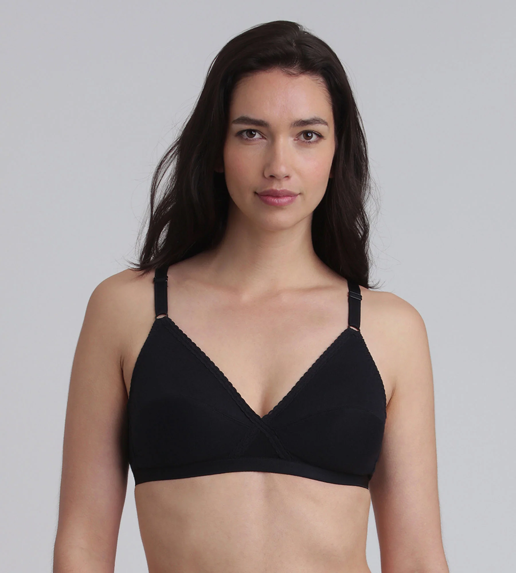 Soutien-gorge sans armatures noir Essential Support Coton