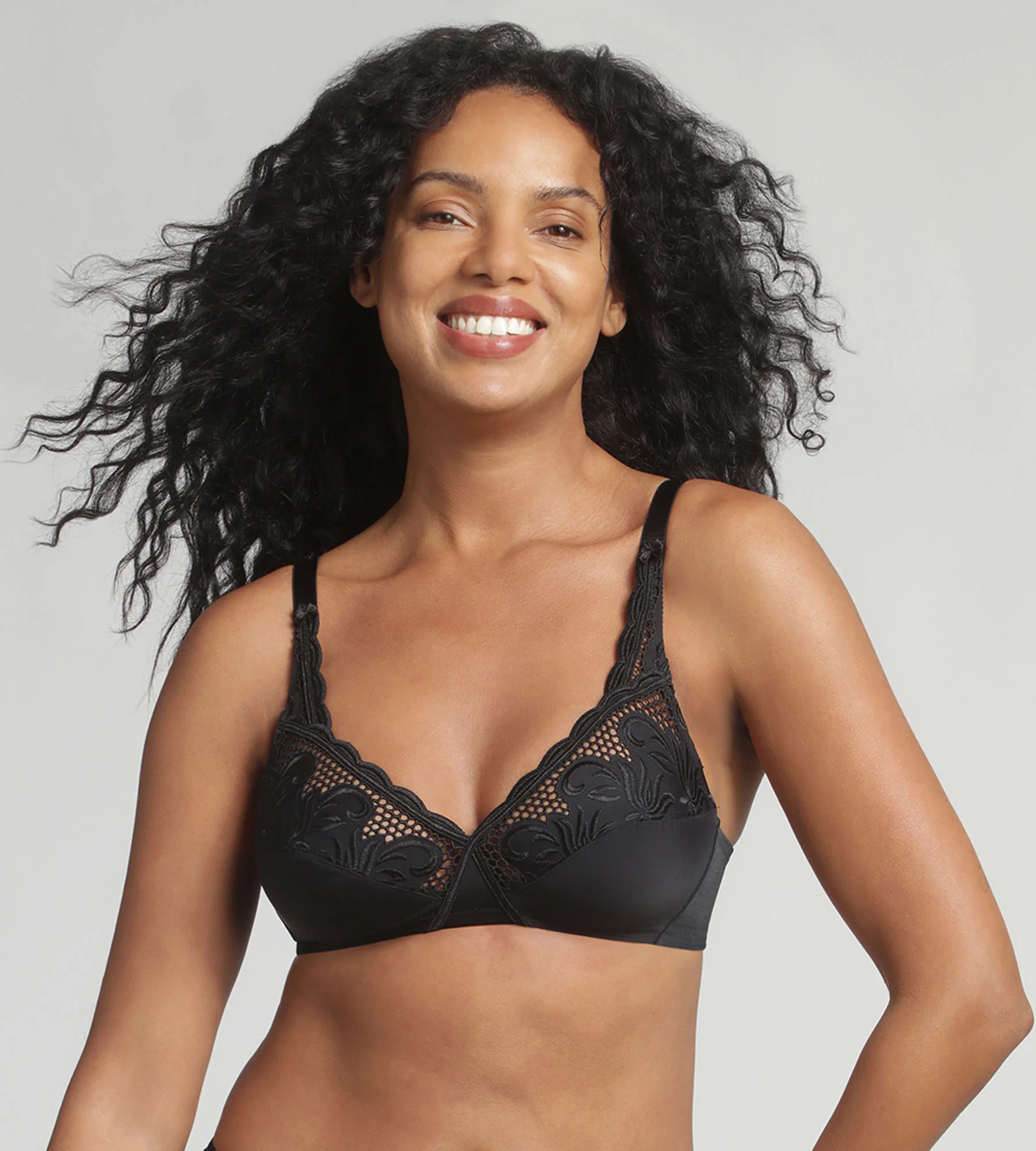 Soutien-gorge sans armatures noir et broderie Cœur Croisé Modern Tricot